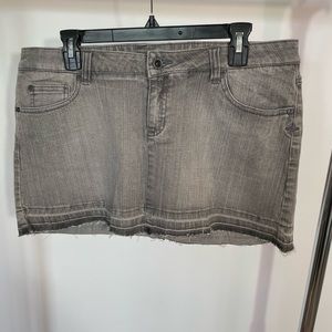 Vintage Y2K Hurley denim micro miniskirt, size 13, grey, nwt